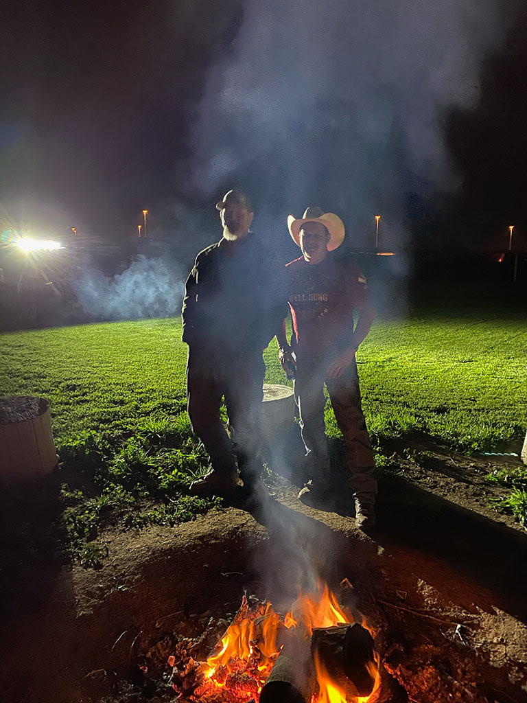 Well Hung Meats hanging by the Bonfire at The Farm
